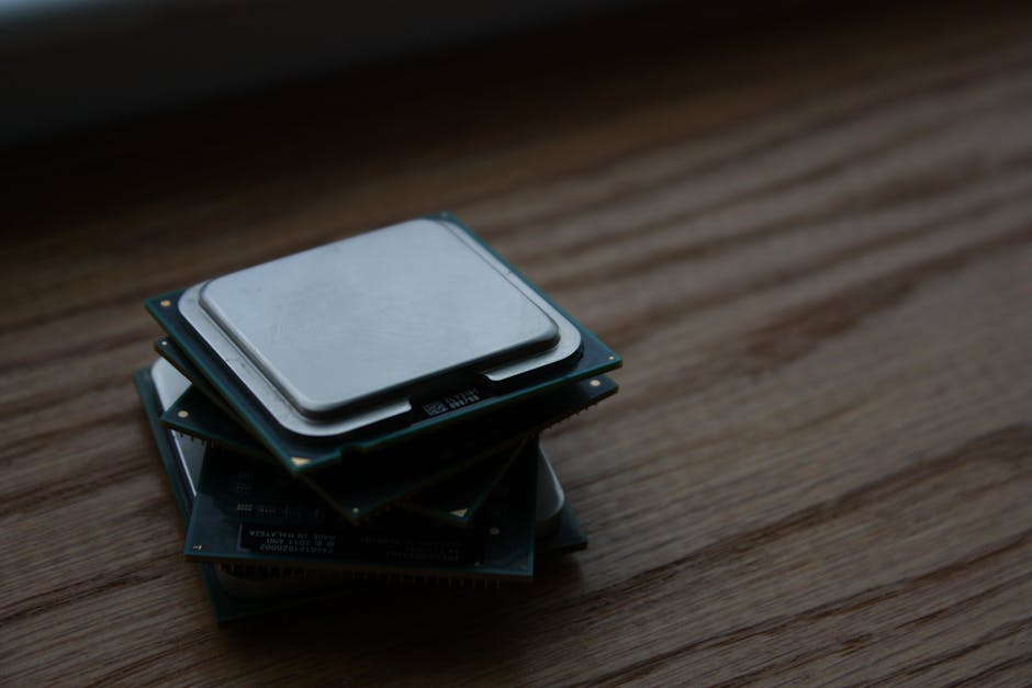 현대적인 컴퓨터의 CPU 하드웨어 사진