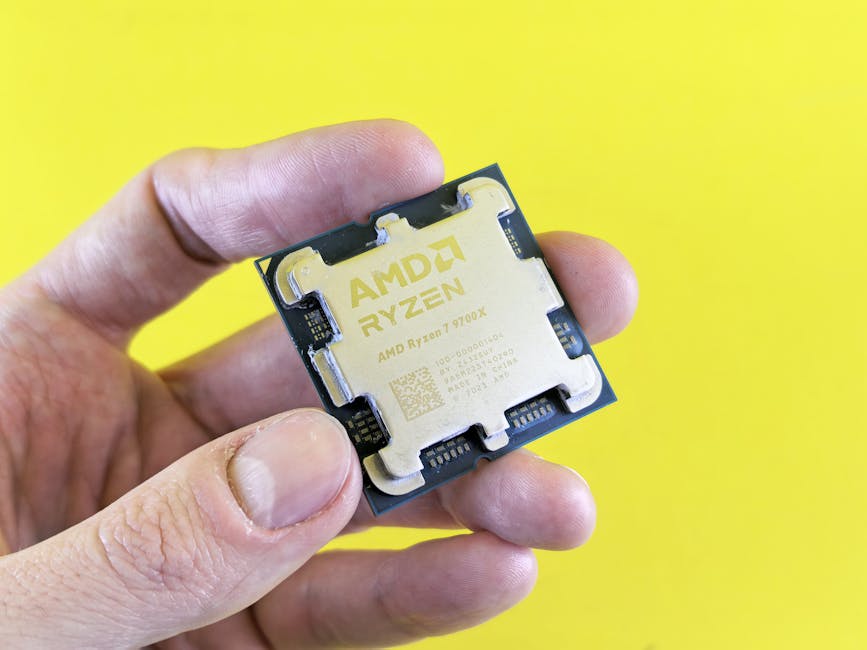 현대적인 컴퓨터의 CPU 하드웨어 사진